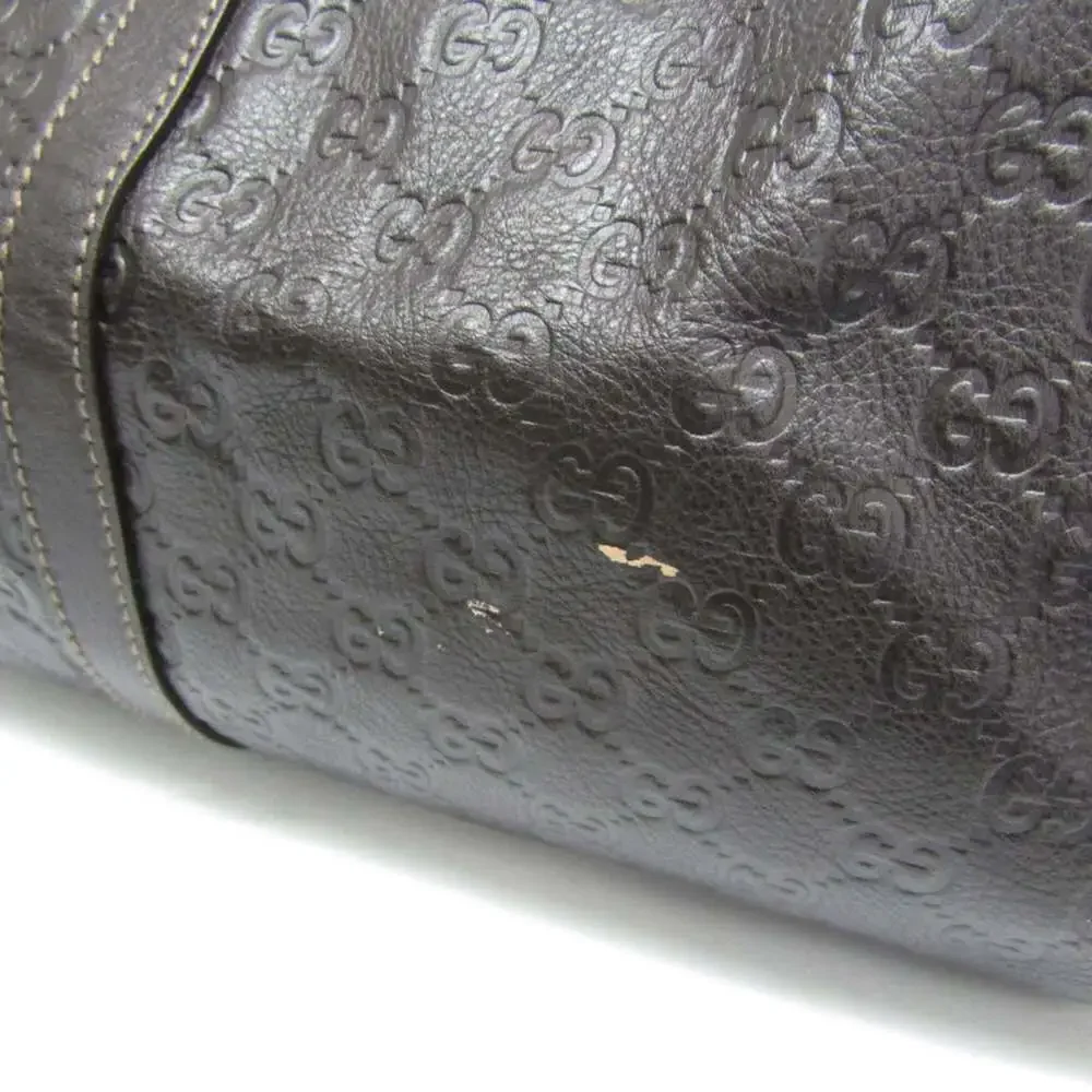 GUCCI Brown Leather Boston Bag